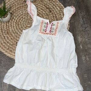Gymboree white ruffled top girls size 6